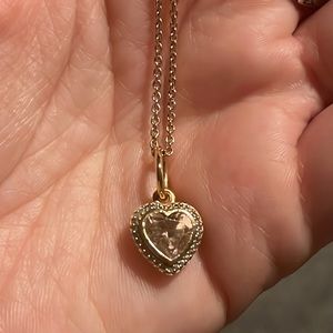 Pandora Rose Gold Pink Heart Necklace
